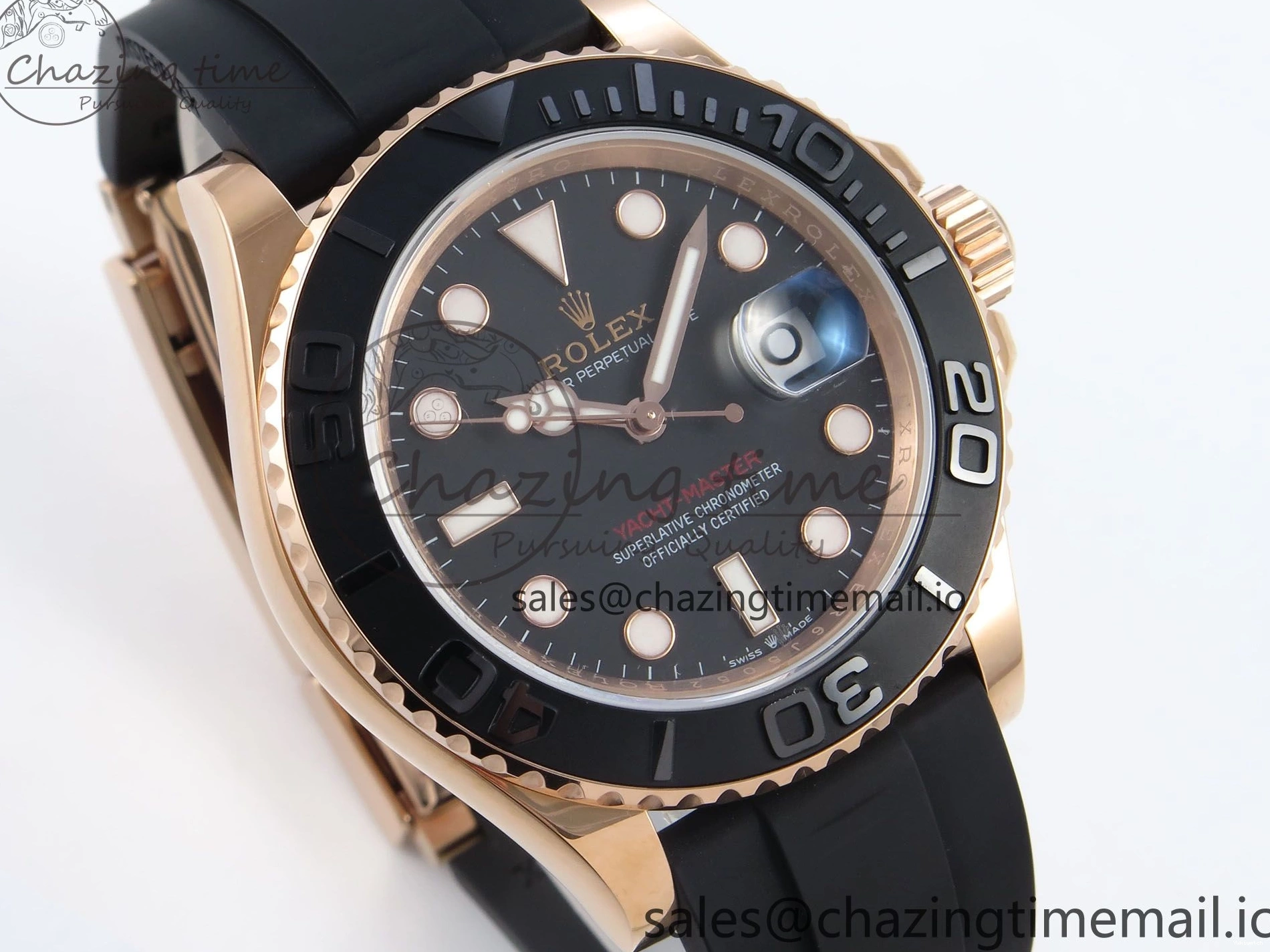 126655 A3235 Yacht-Master EWEF Dial Black 40mm on Best Strap Edition Oysterflex 0413